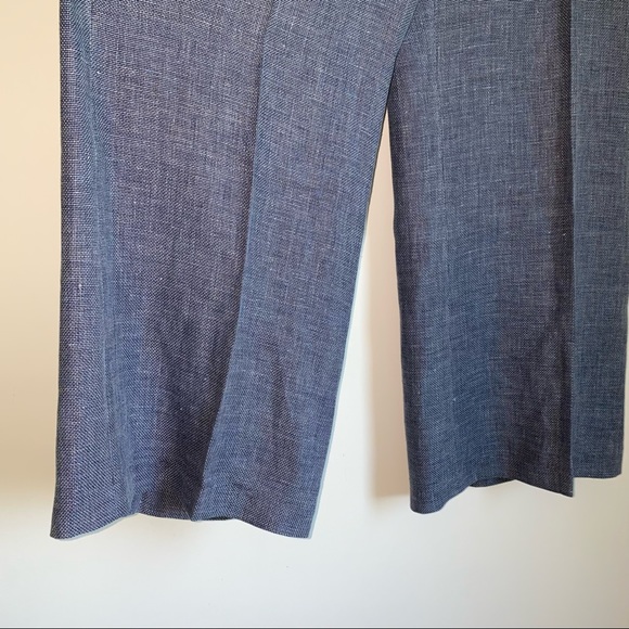 2Pc Lafayette 148 Conall Jacket and Dalton Wide Leg Pants Linen Blend Bluestone - Picture 13 of 16